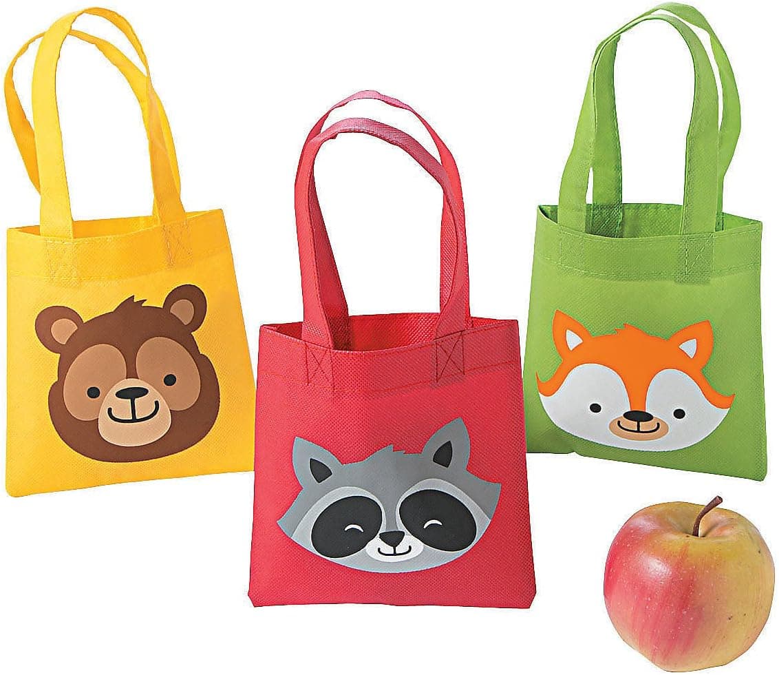 WOODLAND PARTY MINI TOTE BAGS - Apparel Accessories - 12 Pieces