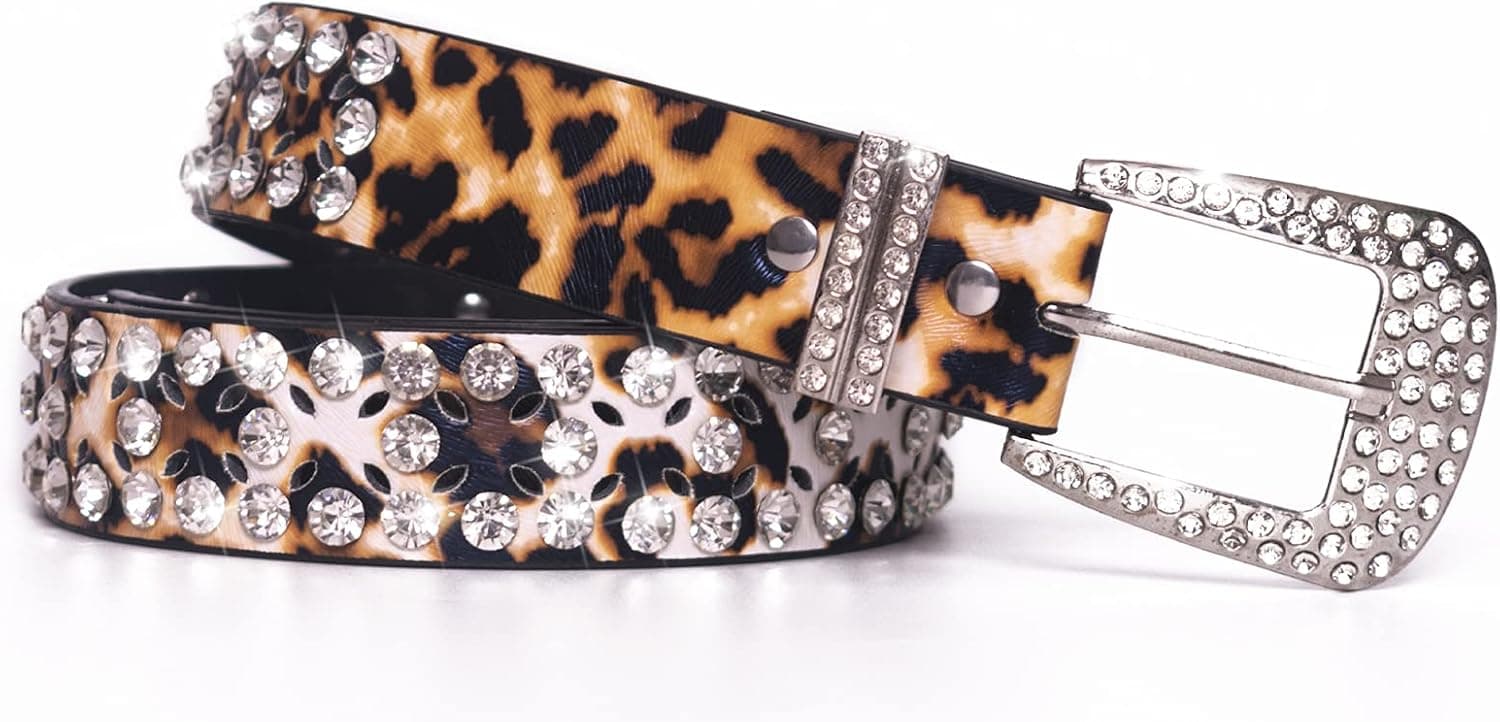 JIEDE Leopard Print Belt for Women Genuine Leather Waist Belts for Jeans