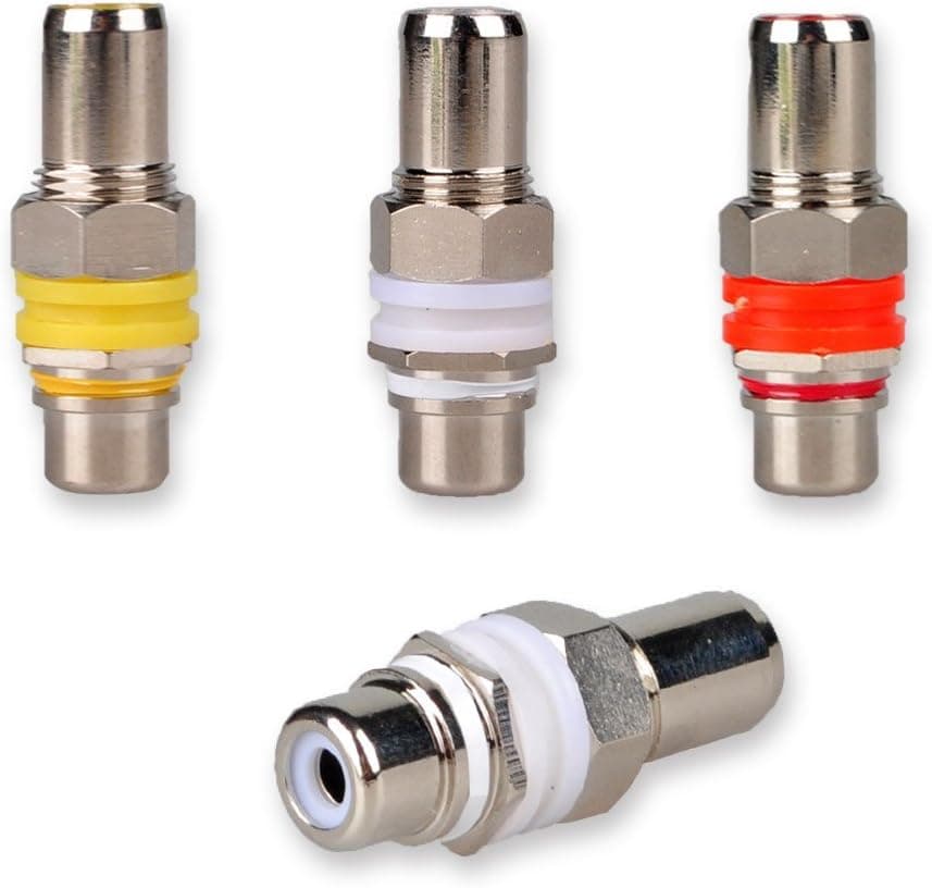 HTTX RCA Female to Female Coupler Adapter RCA Keystone Jack Inserts (3-Pack)