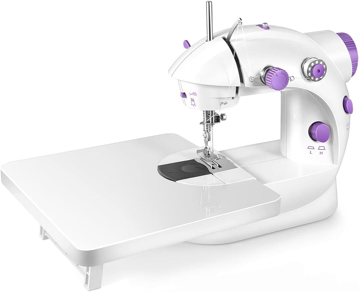 Sewing Machine, Portable Sewing Machine with Built-in Stitches, Capable of Working on Batteries Mini Sewing Machine with Extension Table, Suitable for Beginners, Best Gift for Kids and Women, Space Saver