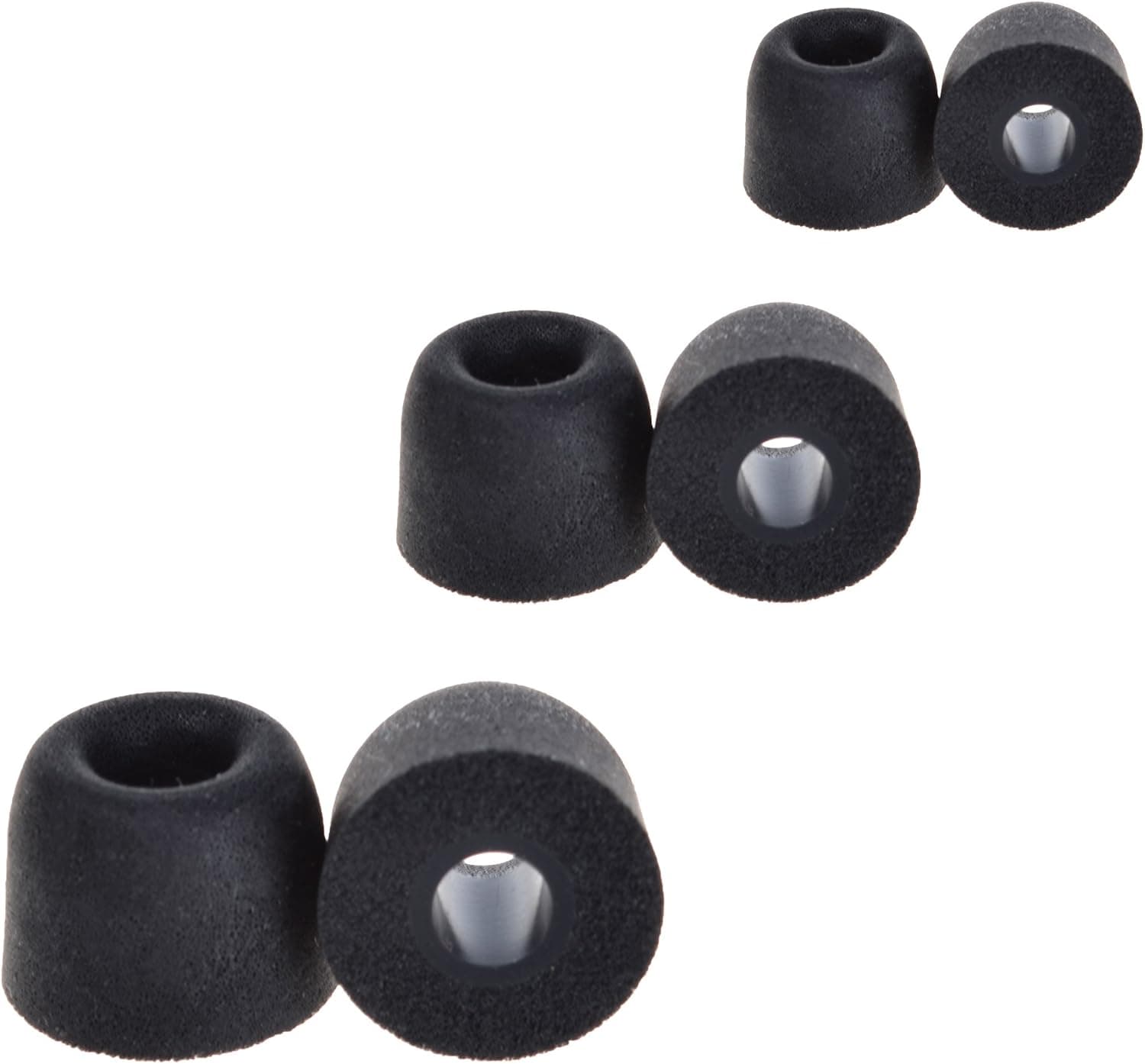BCP 3pairs Black Color Small Medium Large Size Memory Earbud Foam Tip for in-ear Earphones