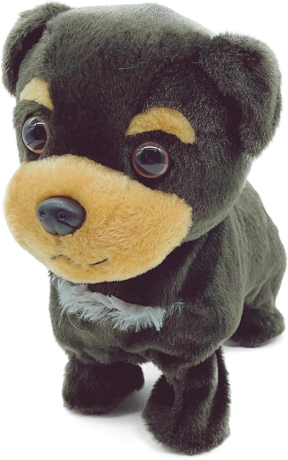 YH YUHUNG Black Walking and Barking Puppy Dog Stuffed Animated with Head Nod,Walking,Barking, Tail Wagging,Electrnoic Pets Puppy for Kids,Boys and Girls