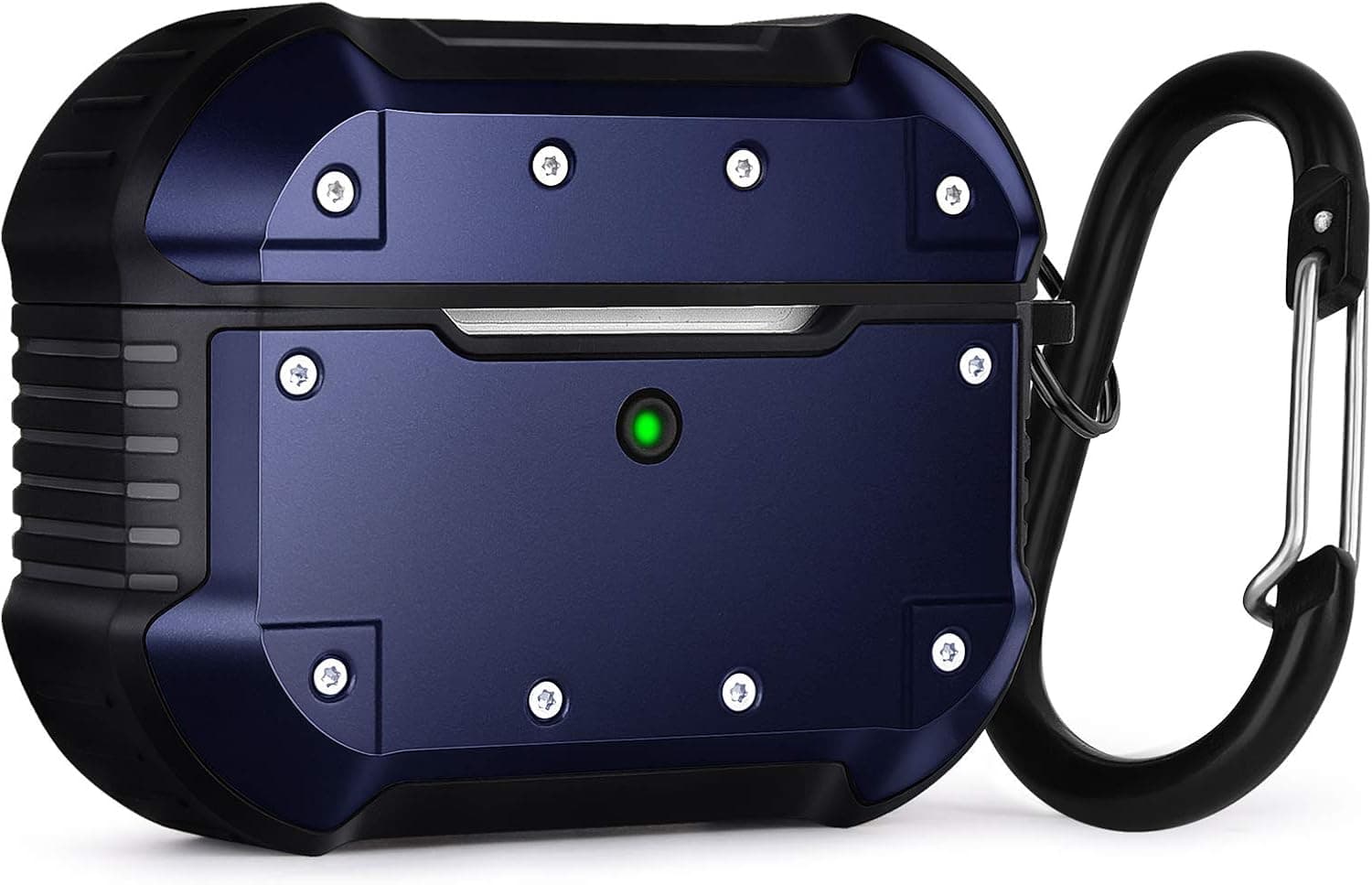 Filoto AirPods Pro Case Cover, Shock-Resistant Armor Military Protective Men AirPod Pro Cases Accessories with Metal Carabiner Keychain, Designed for Apple AirPods Pro Wireless Charging Case (Blue)