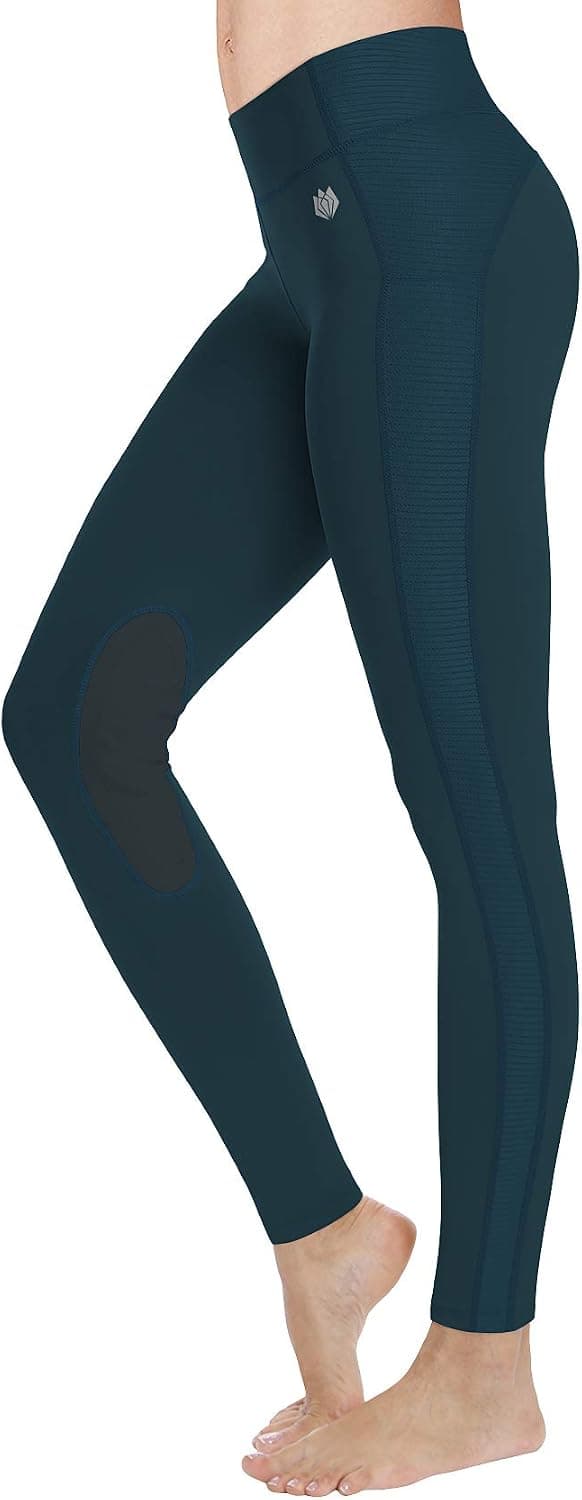FitsT4 Women's Riding Tights Knee Patch Ventilated Active Schooling Tights