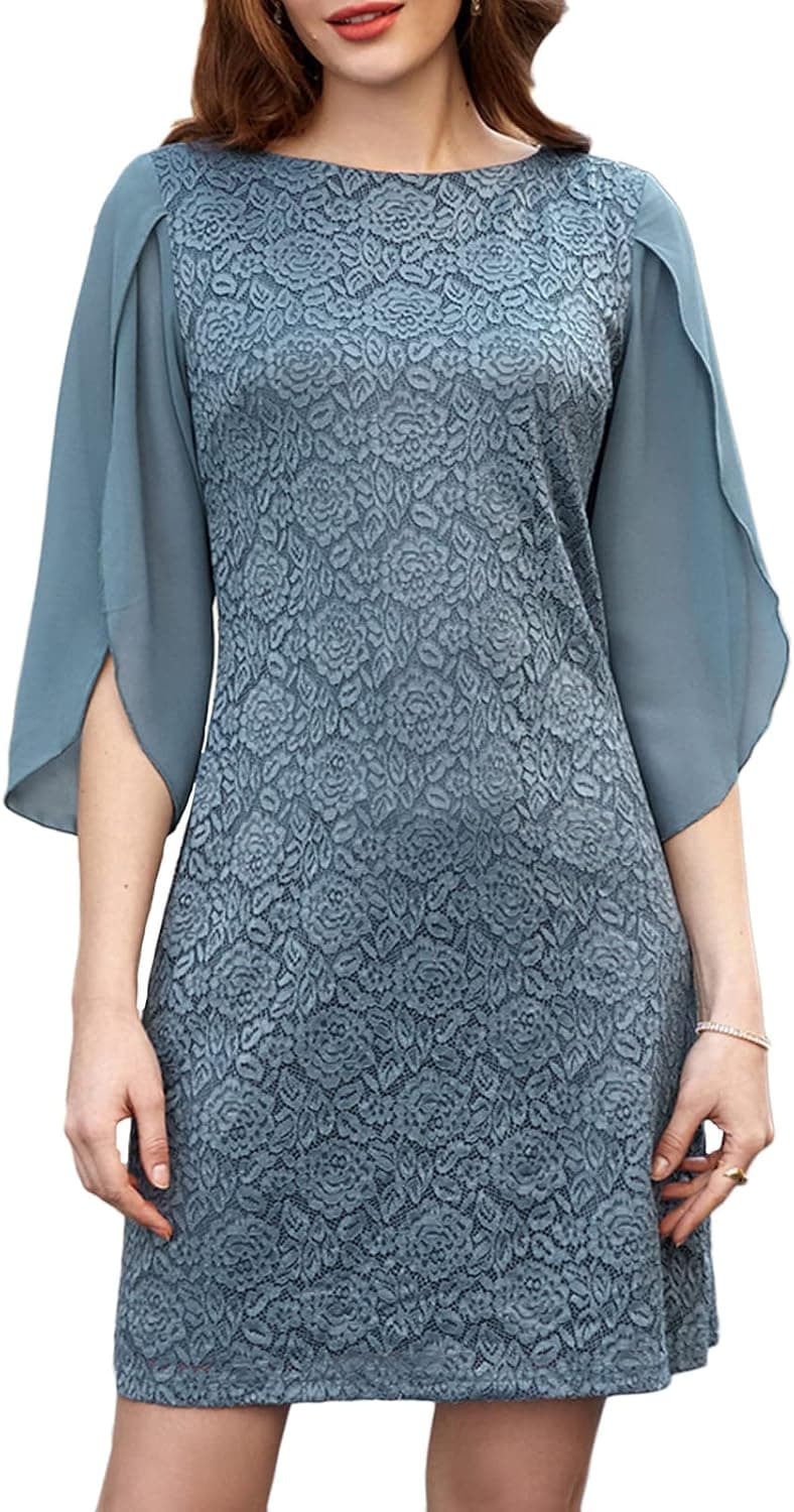 GRACE KARIN Elegant Wedding Guest Dress for Women 2023 Cocktail Party Lace Dress
