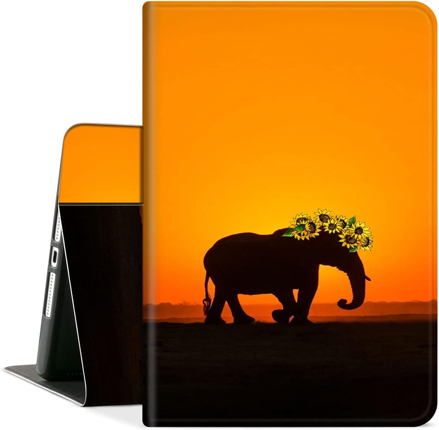 Case for Samsung Galaxy Tab S7 FE 2021,Galaxy Tab S8 Plus 2022,Ultra Folding Stand Cover with Multiple Angles for Galaxy Tab S7 Plus/Tab S8+ /S7 FE 12.4 inch,Little Sunflower with