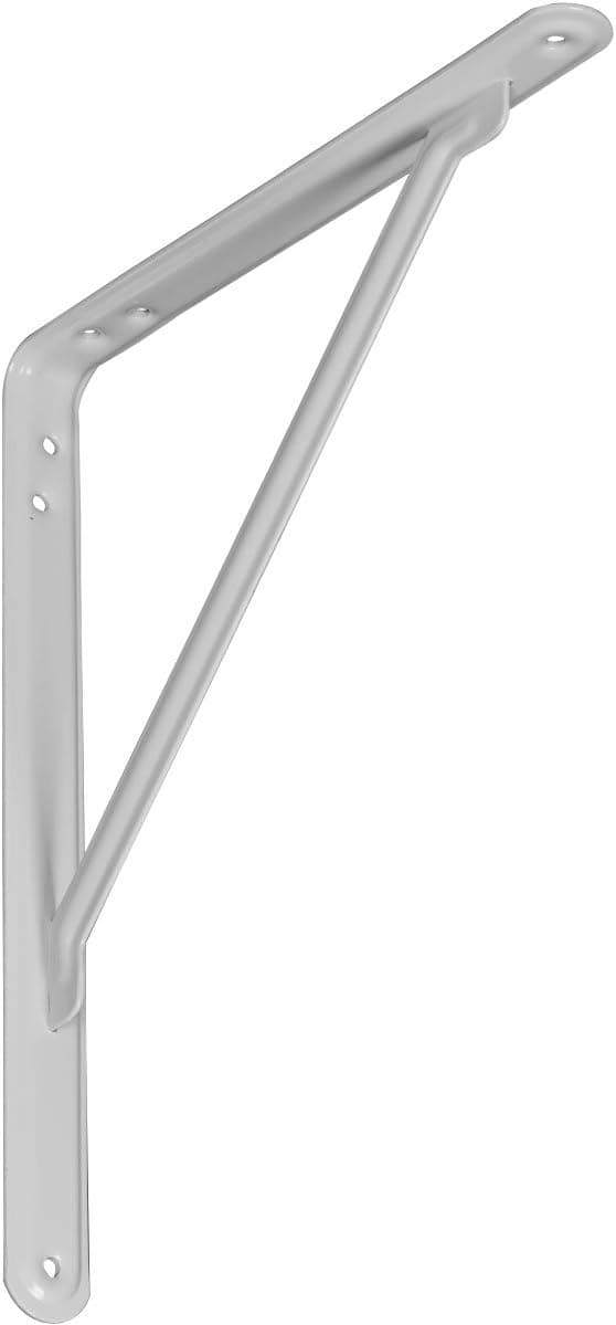 Ekena Millwork BKTM01X10X12TRWH EnduraBrace Heavy Duty Traditional Steel Support Bracket, 1 1/8"W x 10"D x 12"H, Matte White