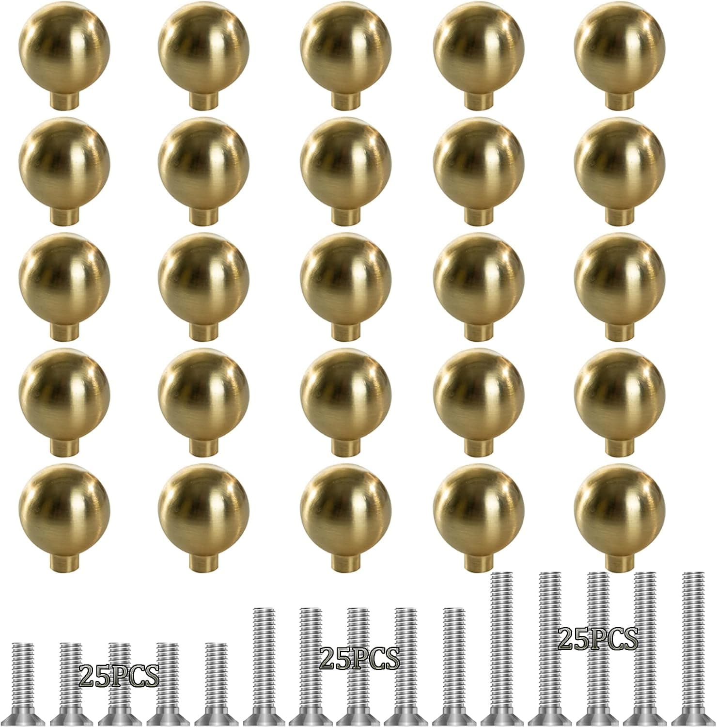 Matte Black Cabinet Knob Matte Round Cabinet Kitchen Door Knobs Zinc Drawer Dresser Premium Metal Door Handles Pulls for Closet Cupboard Single Hole knobs (25, Copper)