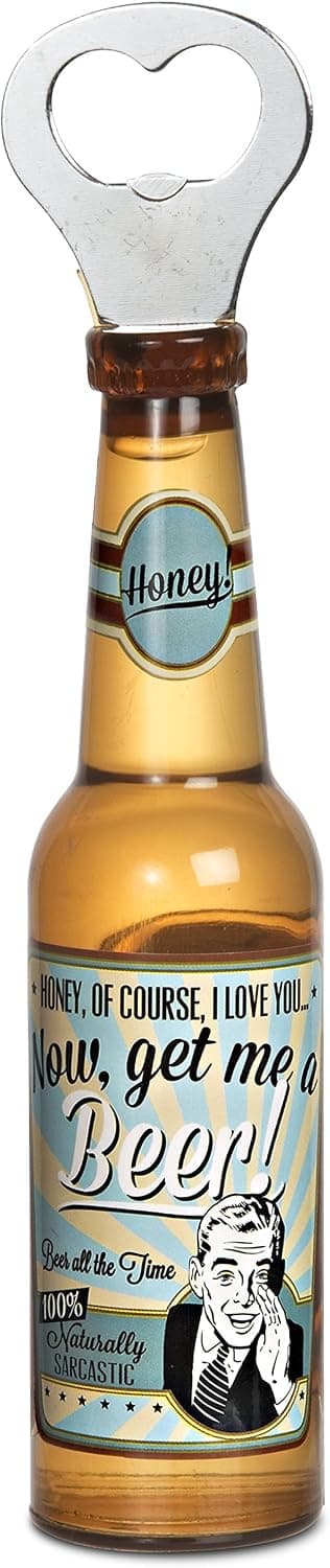 Pavilion Gift Company Honey Magnetic Bottle Opener, 8-1/4-Inch, Beer All The Time