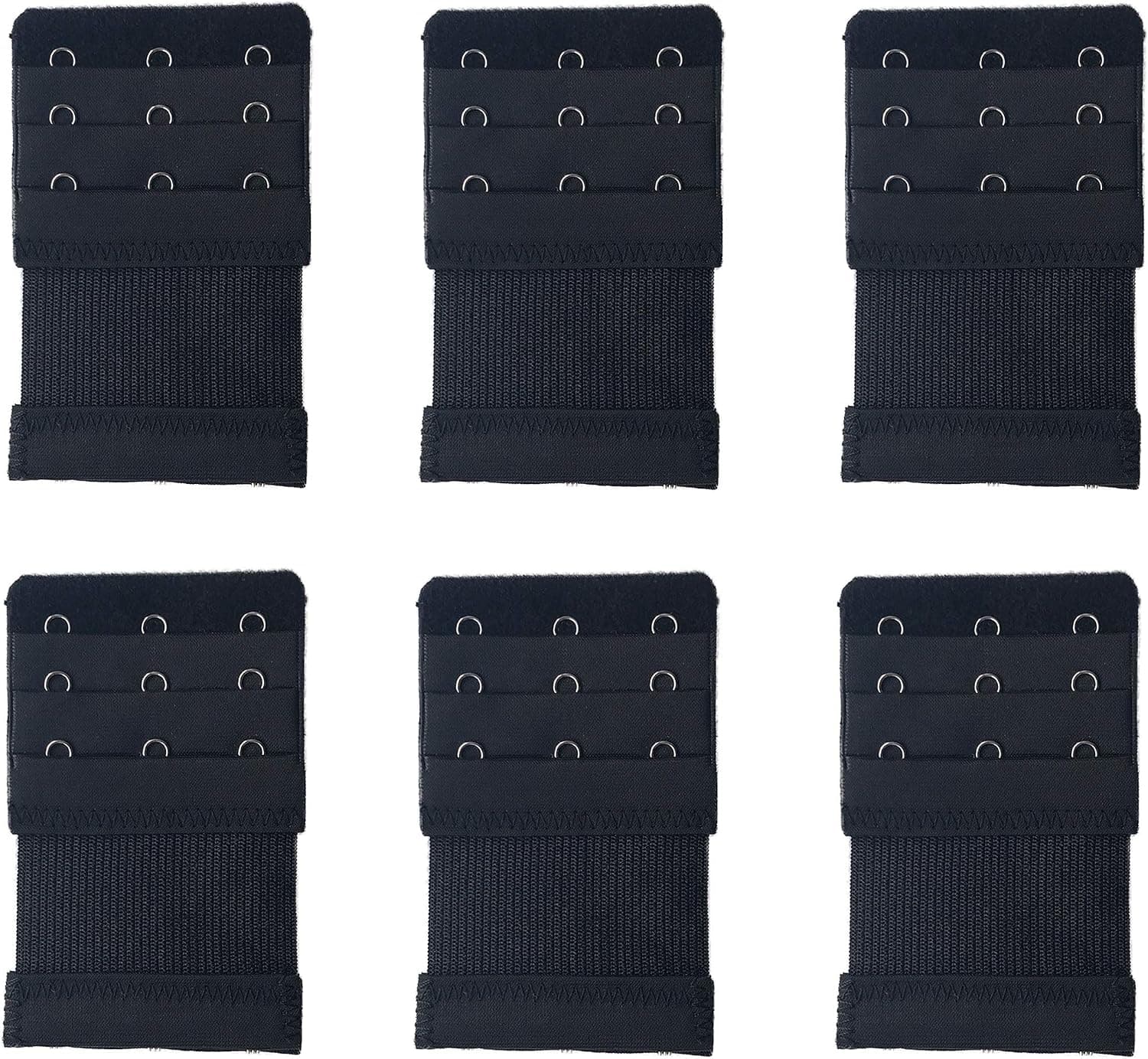 Home-Organizer Tech 6 Packs Bra Extender Soft Comfortable 3 Hook 3 Rows Elastic Bra Strap Extension for Women Girl