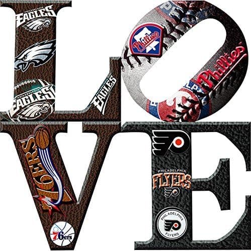 Philadelphia Sports Love 2 Canvas Art (12X12)