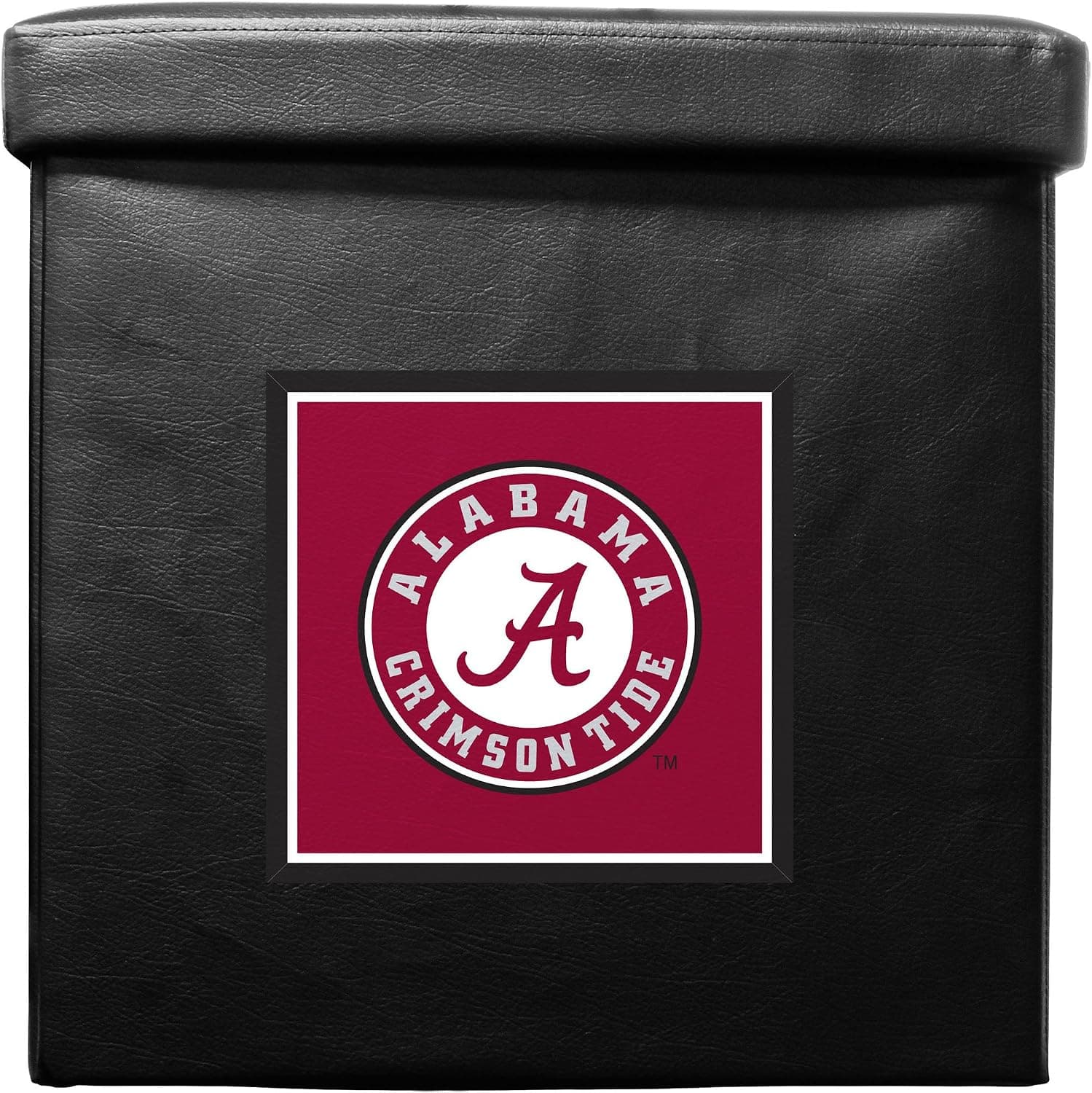 Duck House unisex-adult NCAA Alabama Crimson Tide Foldable Ottoman Box White, 16" X 16" X 16"