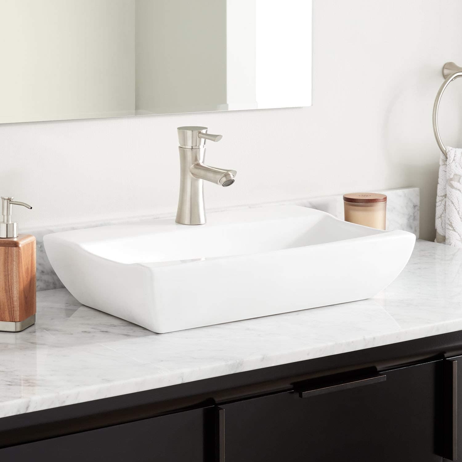 Signature Hardware 932134 Crandell 20" Vitreous China Vessel Bathroom Sink with 1 Faucet Hole