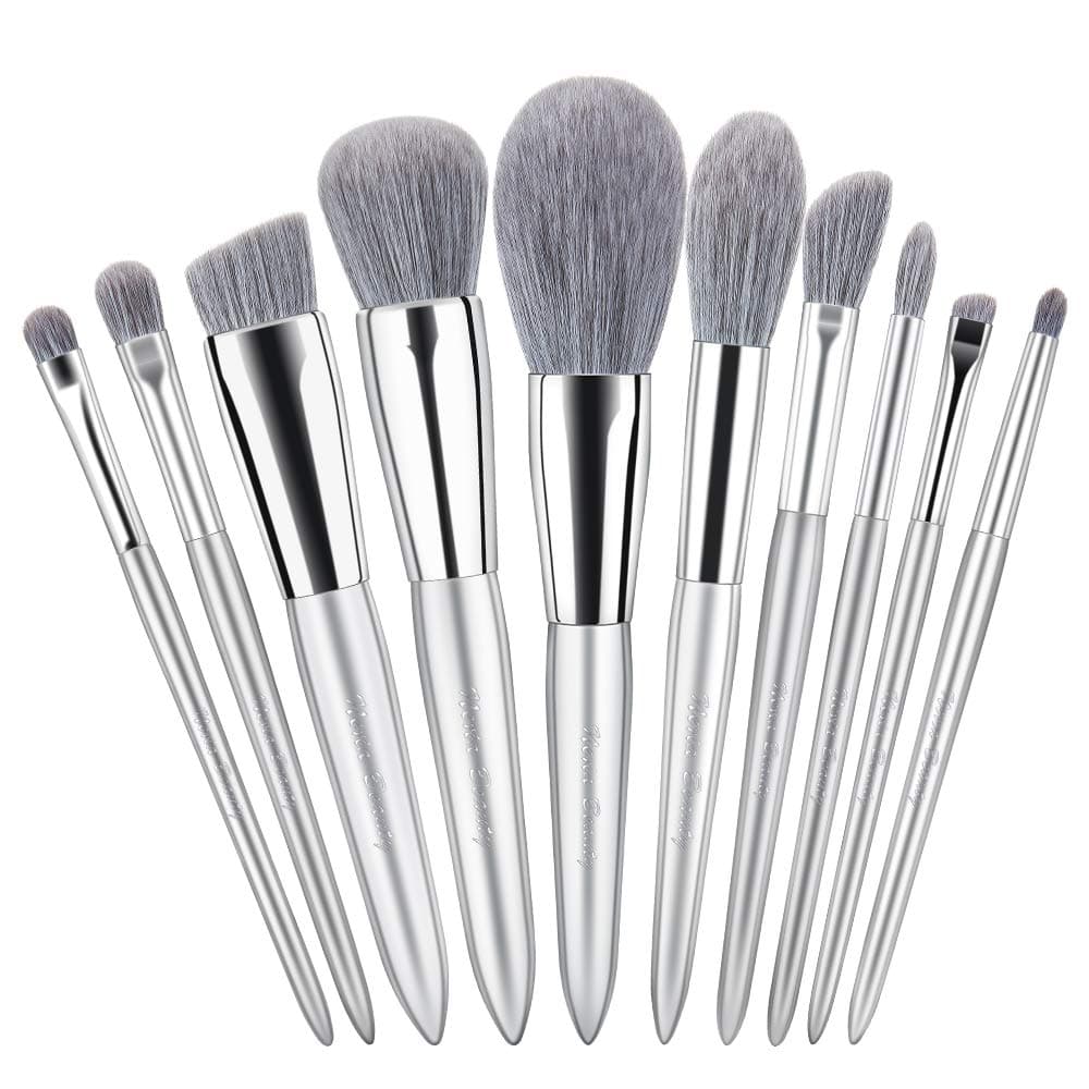 Makeup Brushes Set 9Pcs Eyeshadow Powder Concealer Blending Brush Premium Synthetic Synthetic Fiber Bristles Professional Make Up Brush Kits (YH-10Pcs)