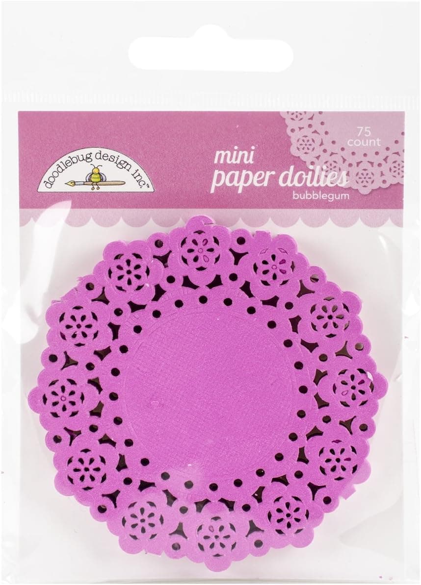 DOODLEBUG Mini Doilies 3" 75/Pkg, Bubblegum