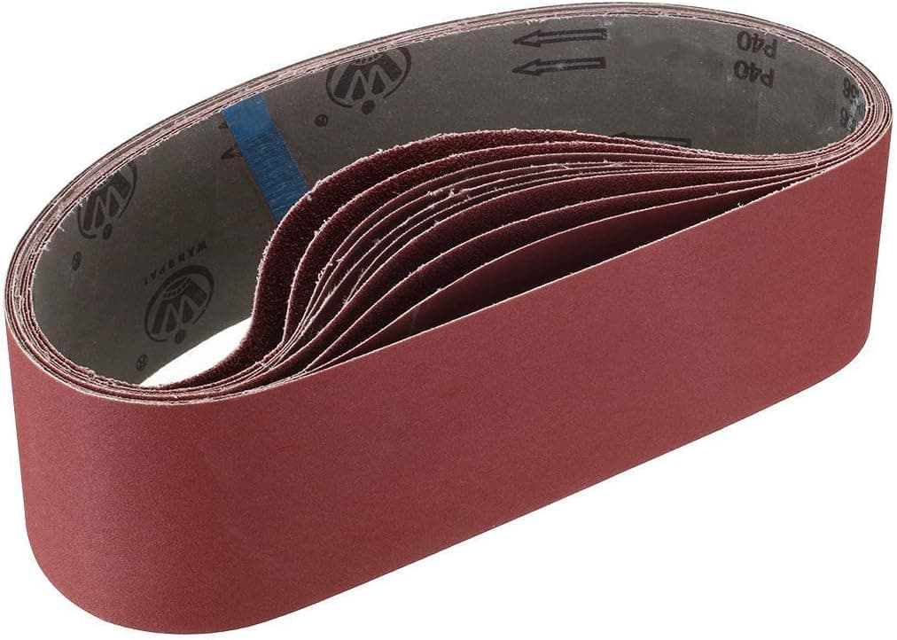 Aluminum Oxide Sanding Belts,4-Inch x 36-Inch 80/120/150/240/400 Assorted Grits (10 Pack)