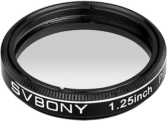 SVBONY Telescope Filter 1.25 inches Linear Polarizer Filter Anodized Aluminum Optical Glass for Lunar Planetary Observing (1.25inch)