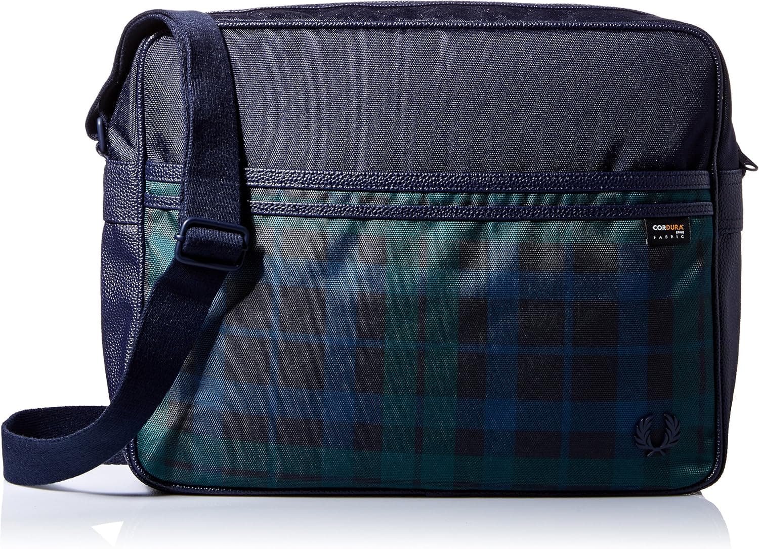 Fred Perry Men's Nylon Shoulder Bag, Navy/Black Watch, One Size