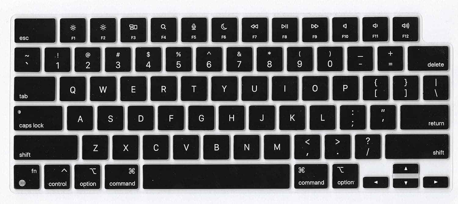 Se7enline Compatible with MacBook Pro 14 inch & 16 inch & MacBook Air 13.6 inch Keyboard Cover Skin 2021 2022 2023 Soft Siicone Protector for M2 M1 Pro/Max Model A2442 A2779/A2485 A2780/A2681,Black