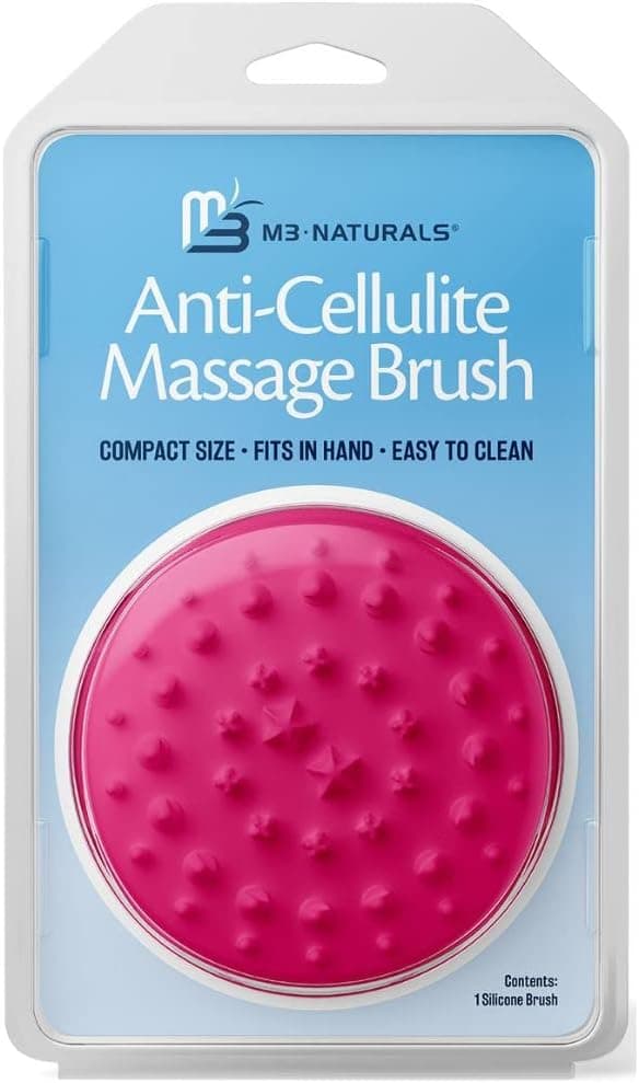 Cellulite Massager Brush | Anti Cellulite Silicone Body Scrubber - Skin Smoothing Tighten Tone Exfoliate & Firm Skin Use on Scalp Skin & Muscles | Handheld Body Scrub by M3 Naturals