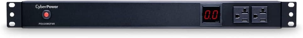 CyberPower PDU20M2F8R Metered PDU, 100-125V/20A (Derated to 16A), 10 Outlets, 1U Rackmount, 15 Foot Power Cord