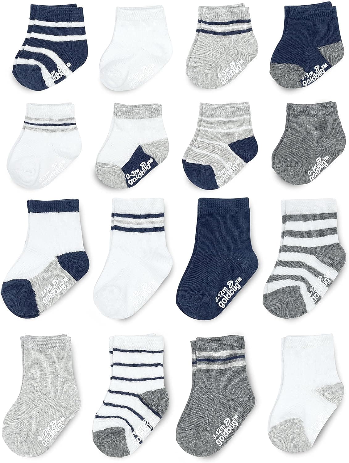 Goldbug Baby Boys 16-Pack Multi Size Socks