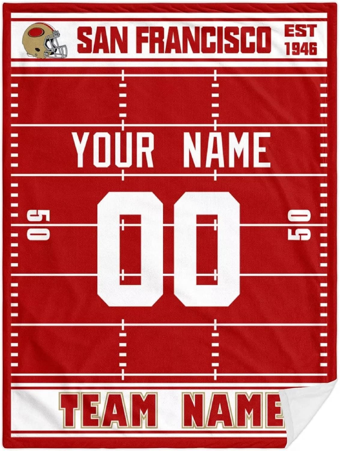 ANTKING San Francisco Throw Blanket Personalized Custom Any Name and Number for Men Women Youth Gifts
