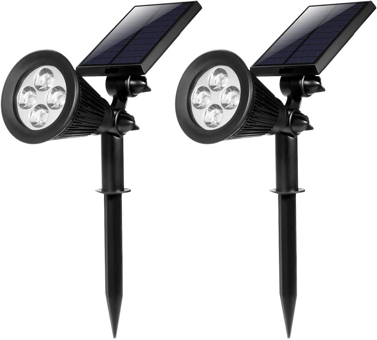 YINGHAO Solar Lights Spotlight High Power Outdoor Landscape Lighting Waterproof Wall Light Security Night Lights, Solar Spotlight Outdoor for Flag Pole, Pack of 2
