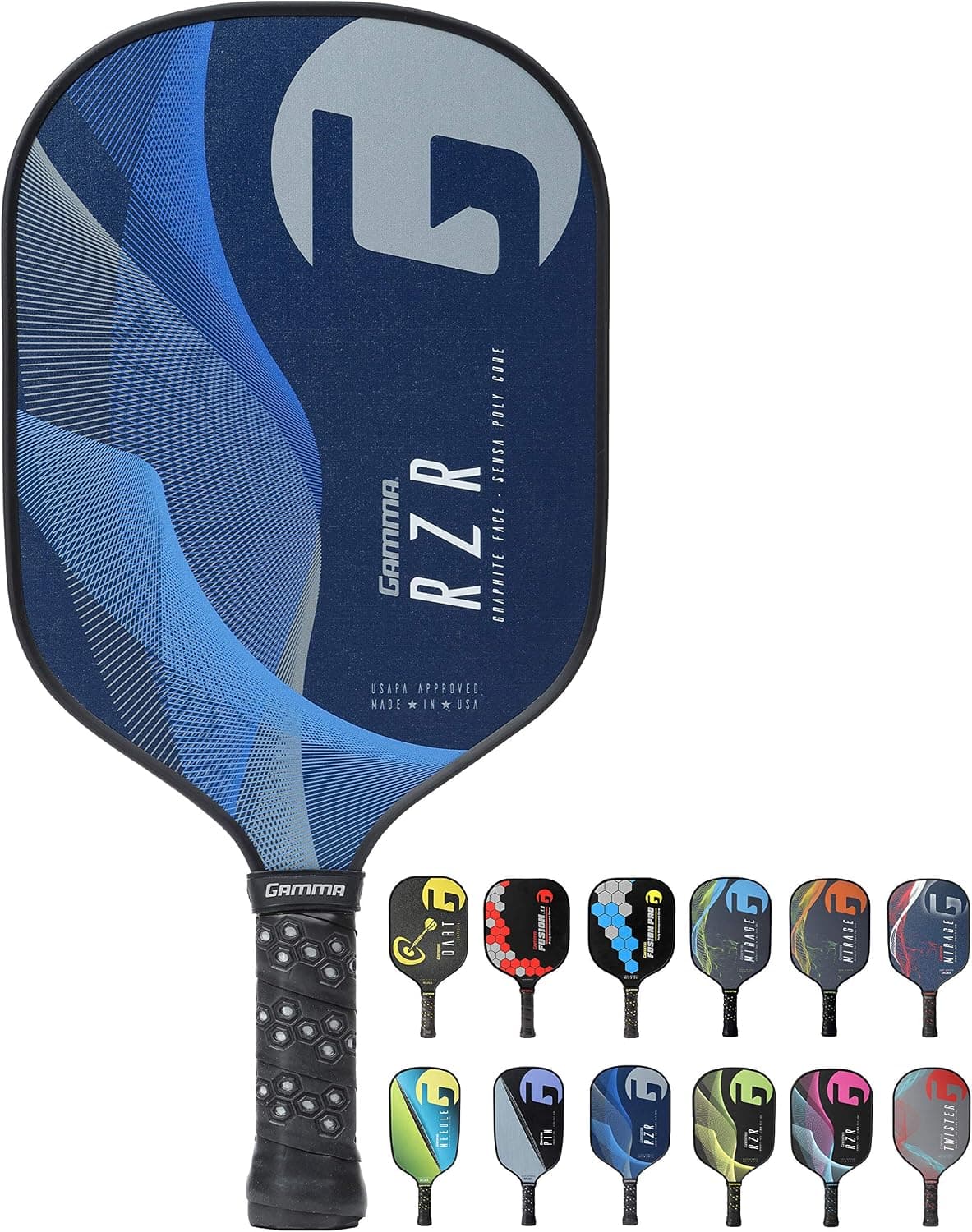 GAMMA Sports PolyCore Pickleball Paddle, Graphite, Composite Power, Comfotable Grip