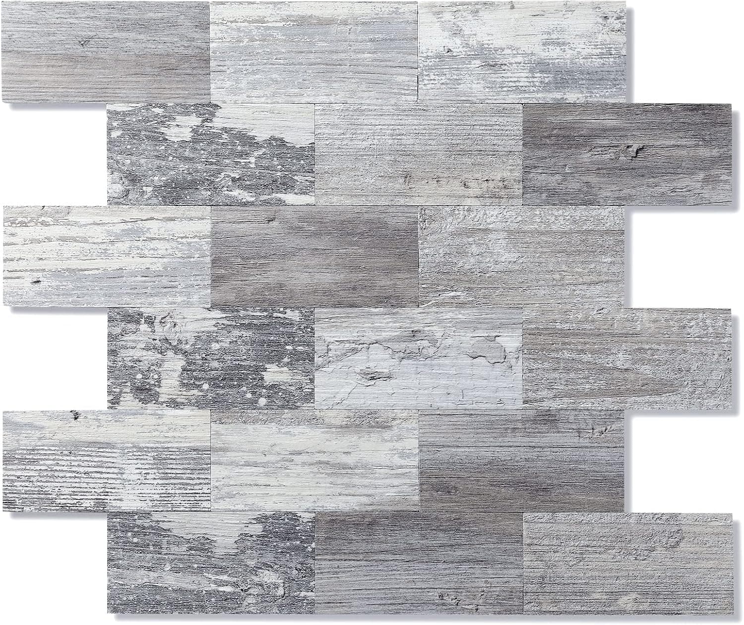 10-Pack Peel and Stick Tile Backsplash 11.3"X11.5" PVC Wall Tiles, Stick on Backsplash for Kitchen, Bathroom Tile, Fireplace Décor, Laundry Table, Stair Decals in Light Rustic