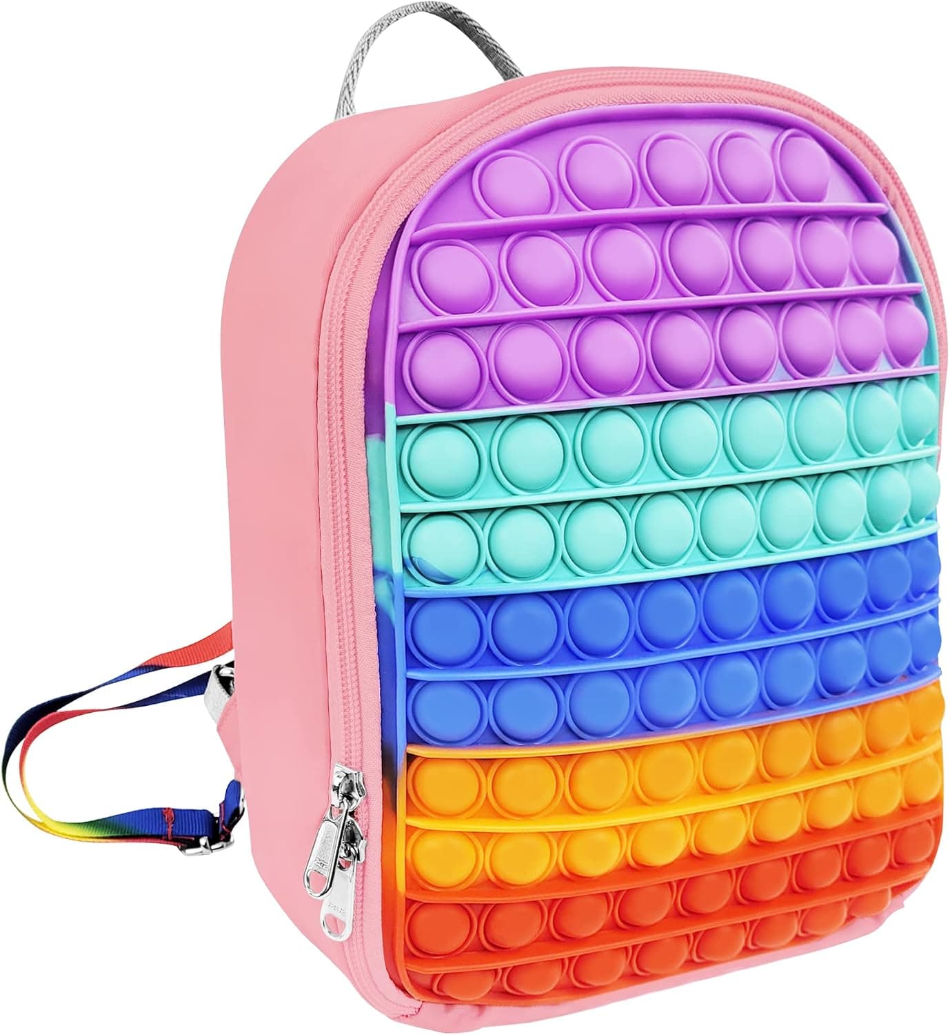 Galaxy Vail Pop It Backpack for Girls and Boys - Fidget Backpack for Girls and Boys Kids, Preschool and Toddlers - Pop it Bag and Travel Bag (Pink)