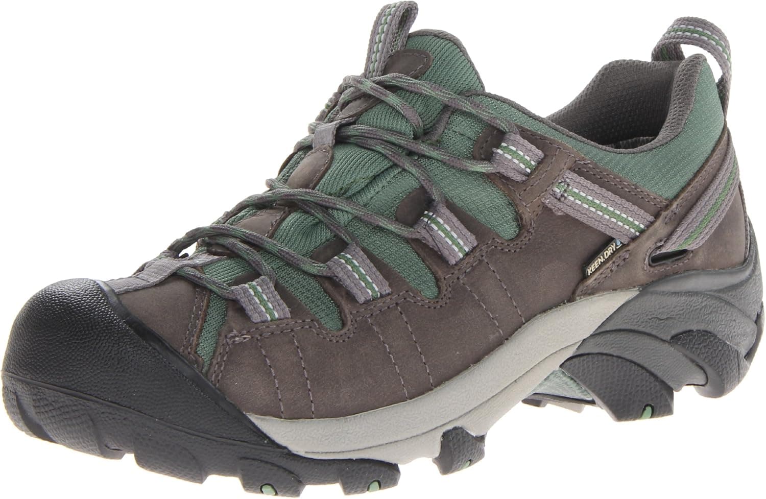 KEEN Women's Targhee II Waterproof Hiking Shoe,Gargoyle/Comfrey,9.5 M US