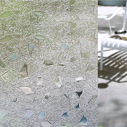 Bloss 3D Privacy Window Film, Non-Adhesive Heat Control Anti UV for Office and Home Decoration(17.7-by-78.7 Inch)