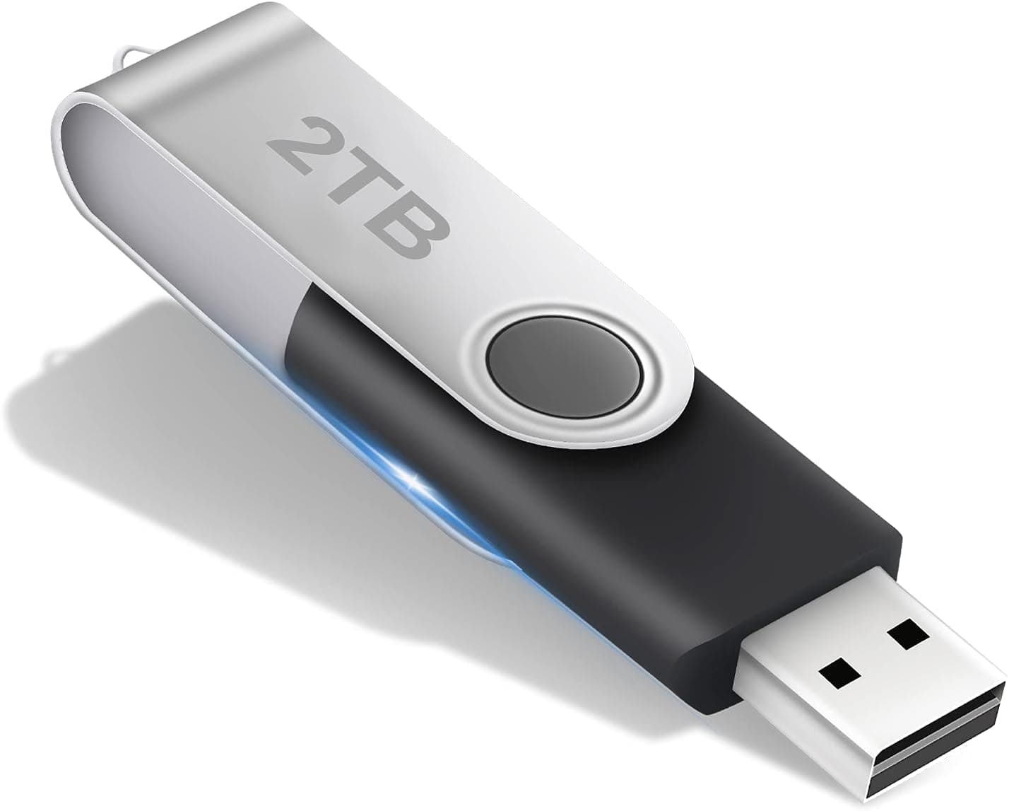 USB 3.0 Flash Drive 2TB, E&jing Ultra High Speed Flash Memory Stick 2000GB Compatible with Computer/Laptop, Portable Metal Thumb Drive 2TB with Rotated Design - Read and Write Speeds up to 100Mb/s