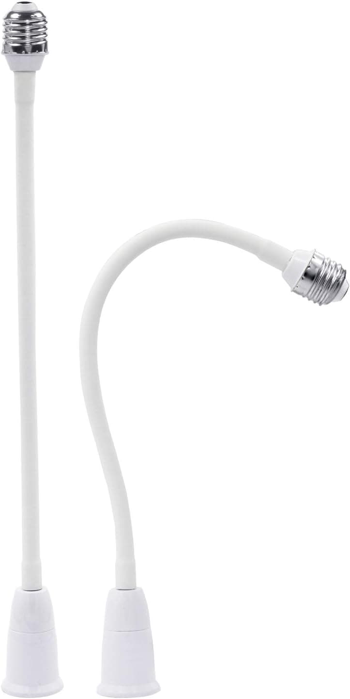 CliCli E26/E27 to E26/E27 Bulb Socket Extender, 35CM/13.8Inch Light Bulb, All-Directional Adjustable Standard Medium Light Bulb, Prevention of Electric Shock (2-Pack)