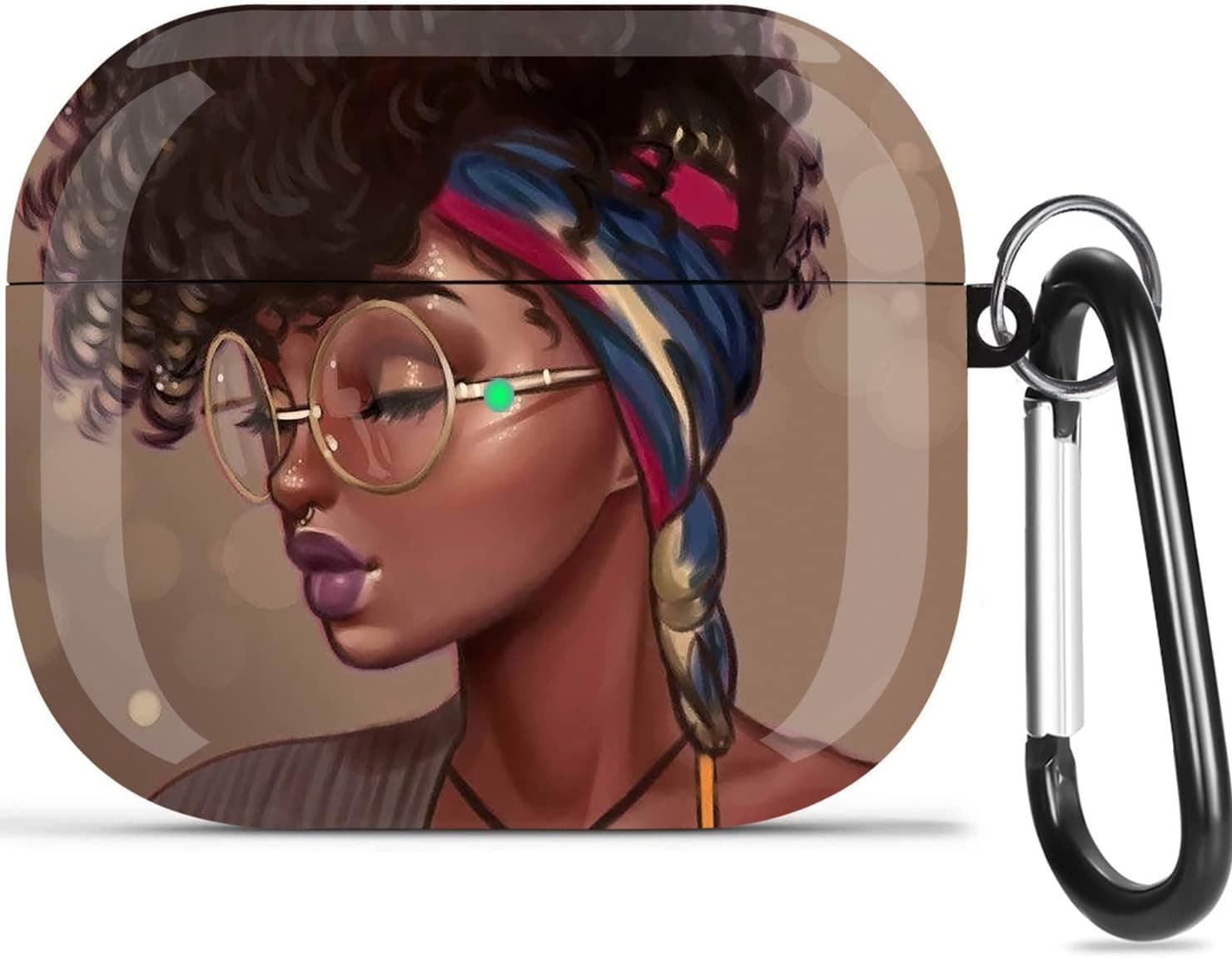 Airpod 3rd Generation Case Afro Girl, OTOPO Black Girls Airpod 3 Gen Cases 2021 Protective Hard Cover Portable & Shockproof Women Girls Men with Keychain for Airpods 3rd Gen Case -Black Girls