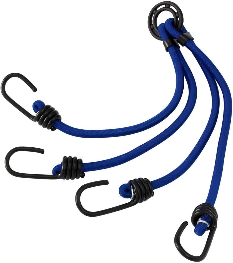 Progrip 24" X 8 Mm, 4-Arm Bungee Cord, Multi Colored, in Bag W/Header