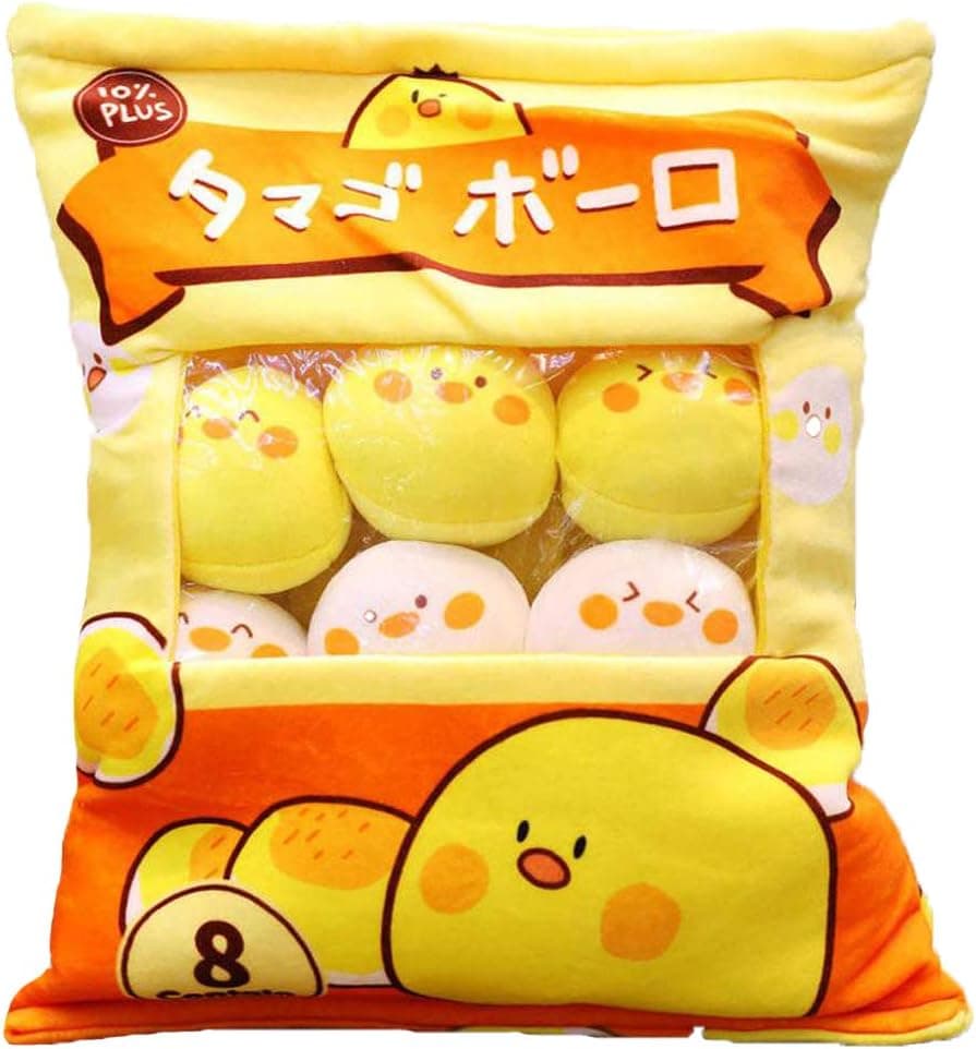 APORAKE Cute Bag of Plush Animal Dolls Penguin Chick Bear Rabbit Cat Plush Pillow Toys Soft Stuffed Animals Throw Pillow Creative Gifts Room Decor (Chicken)