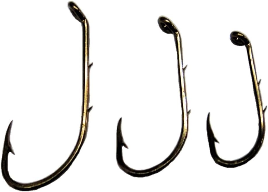 Eagle Claw Bronze Bait Holder Hooks - 1 Pack of 100 - Size 2, 4, or 6 Made in USA - #181