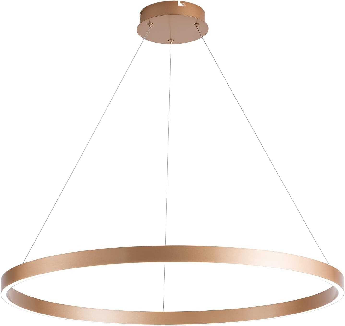 MADEM Modern LED Chandelier 1-Ring Circular Dimmable Pendant Light Flush Mount Pendant Lighting for Living Room Dining Room, Bedroom, 31.5'' x 1.38'', 6000K Cool White, Gold
