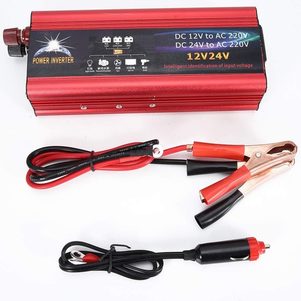 Duokon Car Inverter，Universal 12V 24V Car Solar Power 6000W Inverter Converter 12V to 220V