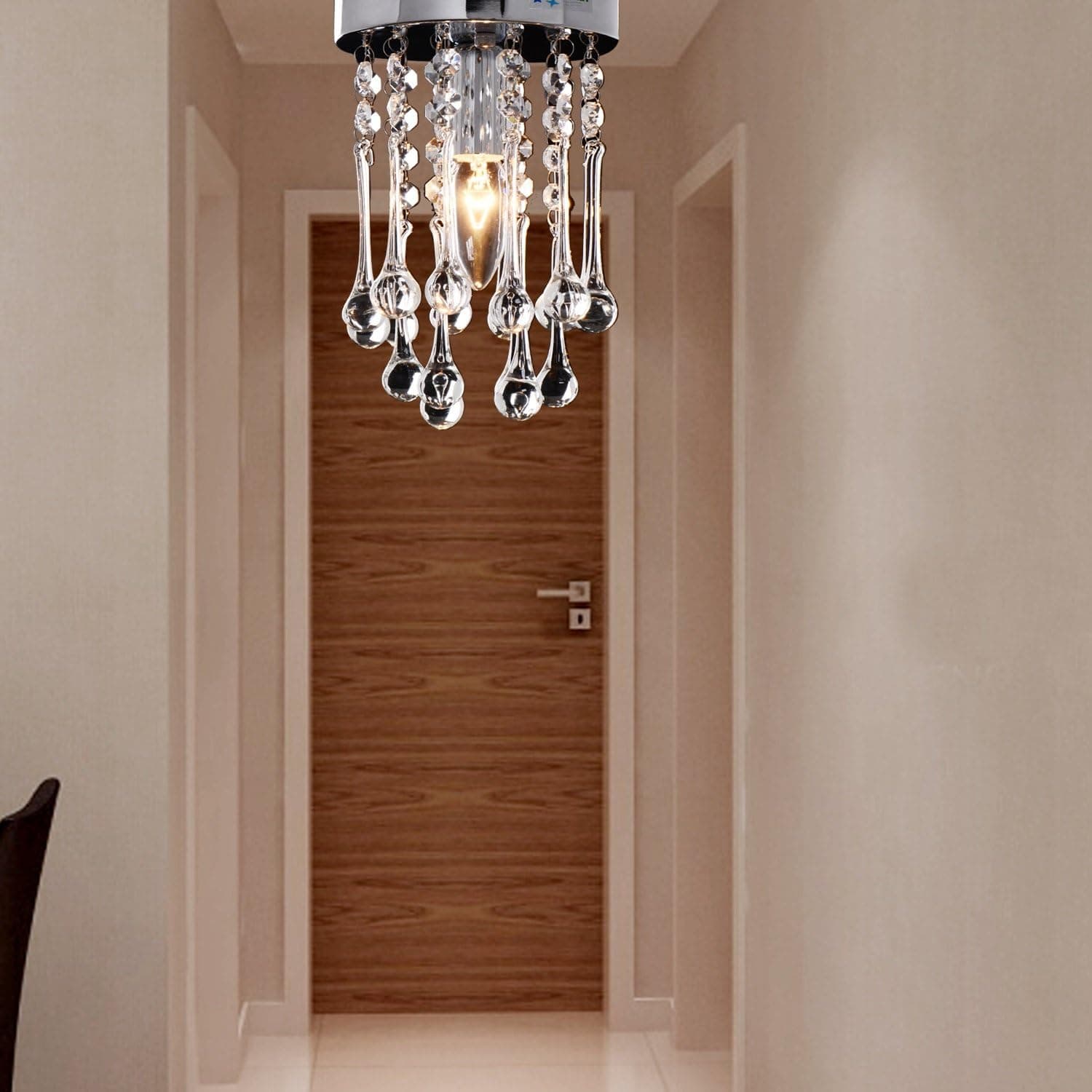 OOFAY LIGHT 1-head modern crystal ceiling light, simple crystal porch light, and fashion crystal aisle light