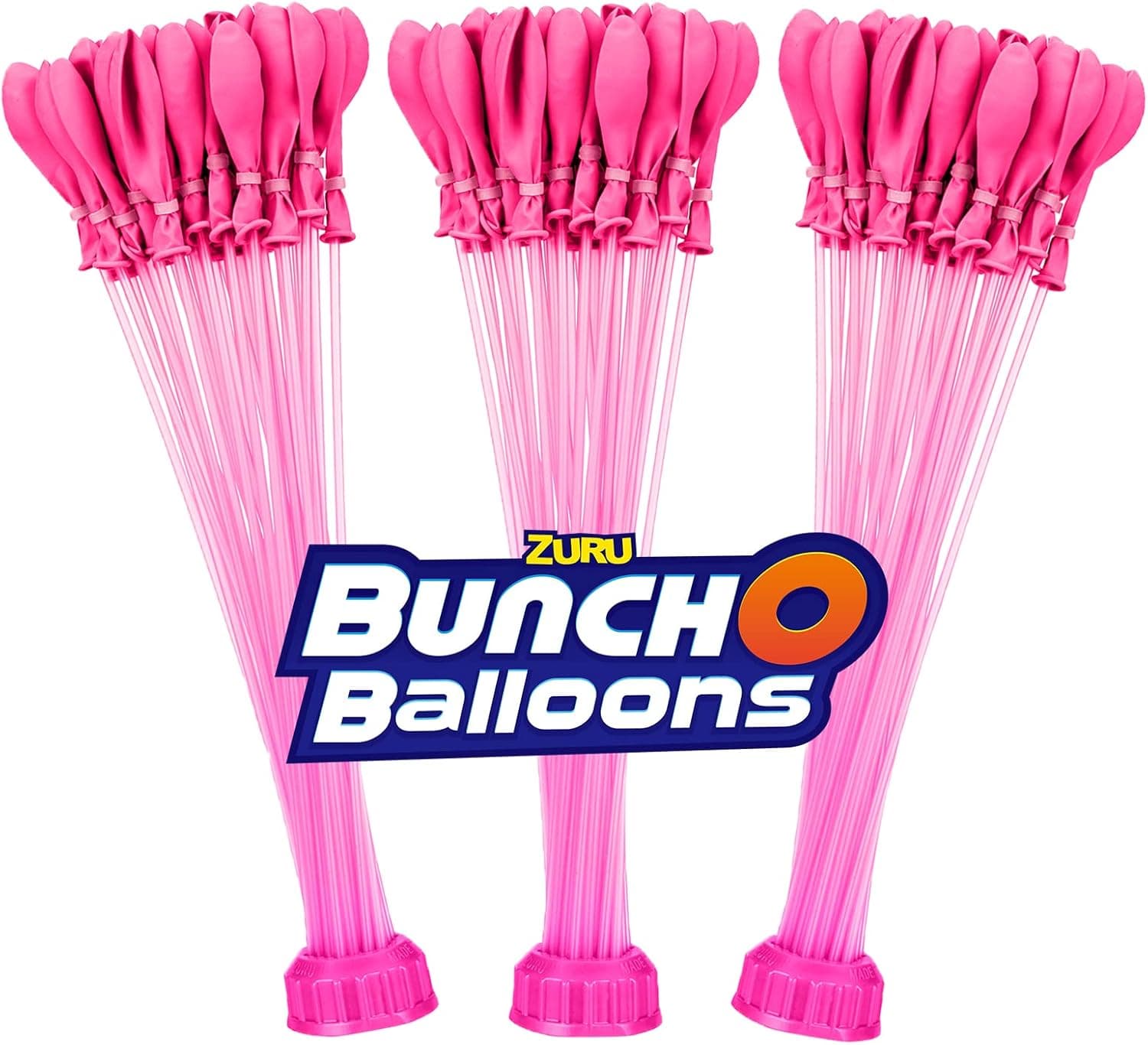 Bunch O Balloons Pink (3 Bunches) by ZURU, 100+ Rapid-Filling Self-Sealing Pink Colored Instant Water Balloons for Outdoor Family, Friends, Children Summer Fun (3 Bunches, 100 Balloons)