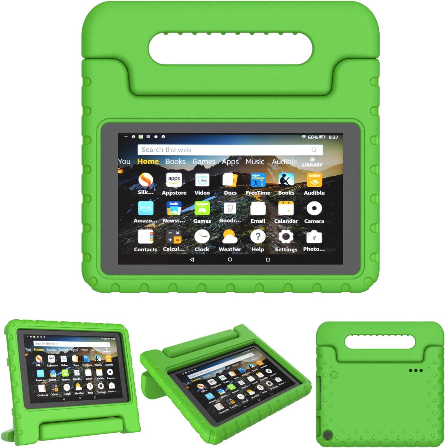 TIRIN Kids Case for All-New Fire 7 2019 - Light Weight Shock Proof Convertible Handle Stand Protective Kid-Proof Case for All-New Amazon Fire 7 Tablet(9th Generation - 2019 Release)(7" Display), Green