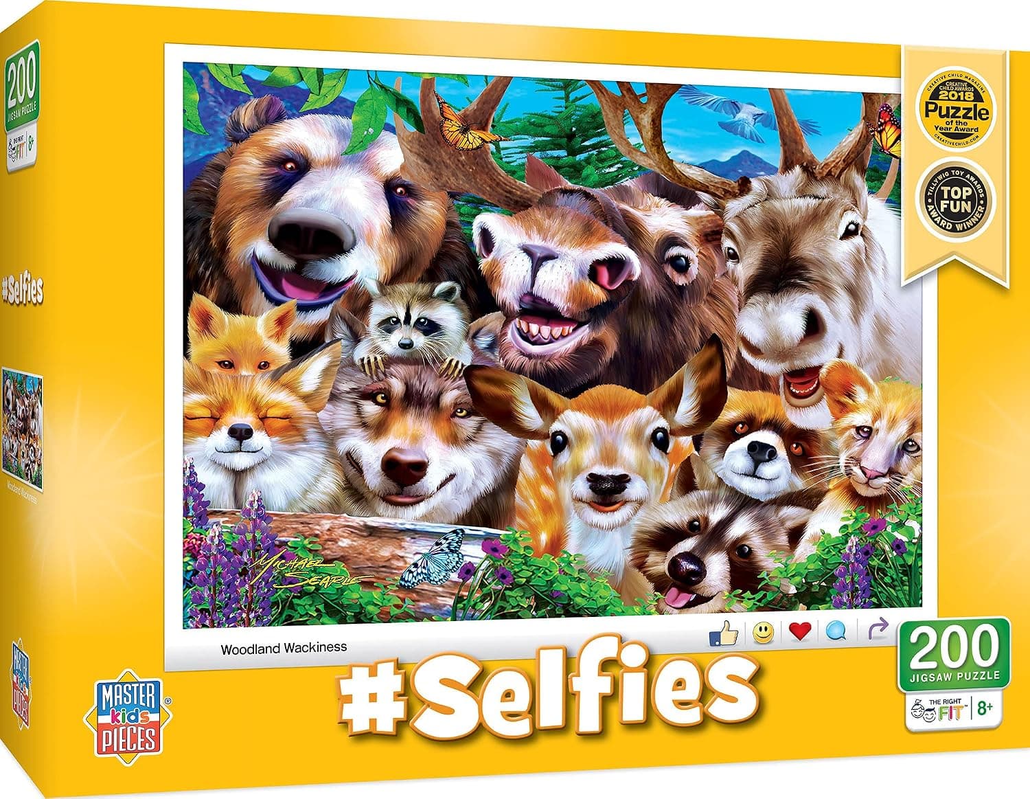 MasterPieces 200 Piece Jigsaw Puzzle for Kids - #Selfies Woodland Wackiness - 14"x19"