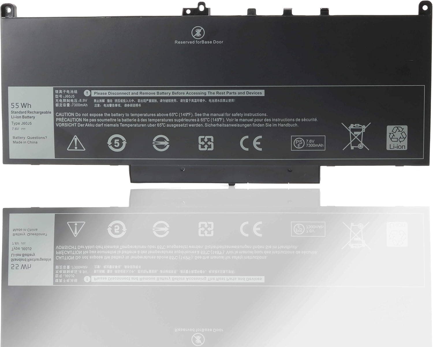 J60J5 Laptop Battery 7.6V 55WH Replacement for DELL Latitude 7270 7470 E7270 E7470 UltraBook Business Laptop Notebook P26S001 P61G001 MC34Y R1V85 451-BBSX 451-BBSY 242WD 1W2Y2 GG4FM