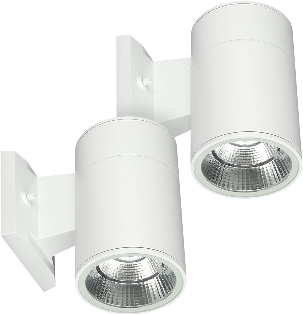 OSTWIN LED Up or Down Light Outdoor LED Cylinder Light 9W (60W Equiv) 735 Lm 5000K Daylight 120V Exterior Light Fixture Wall Mount, Front Door Light, Entry Light, White Finish, 2-Pack