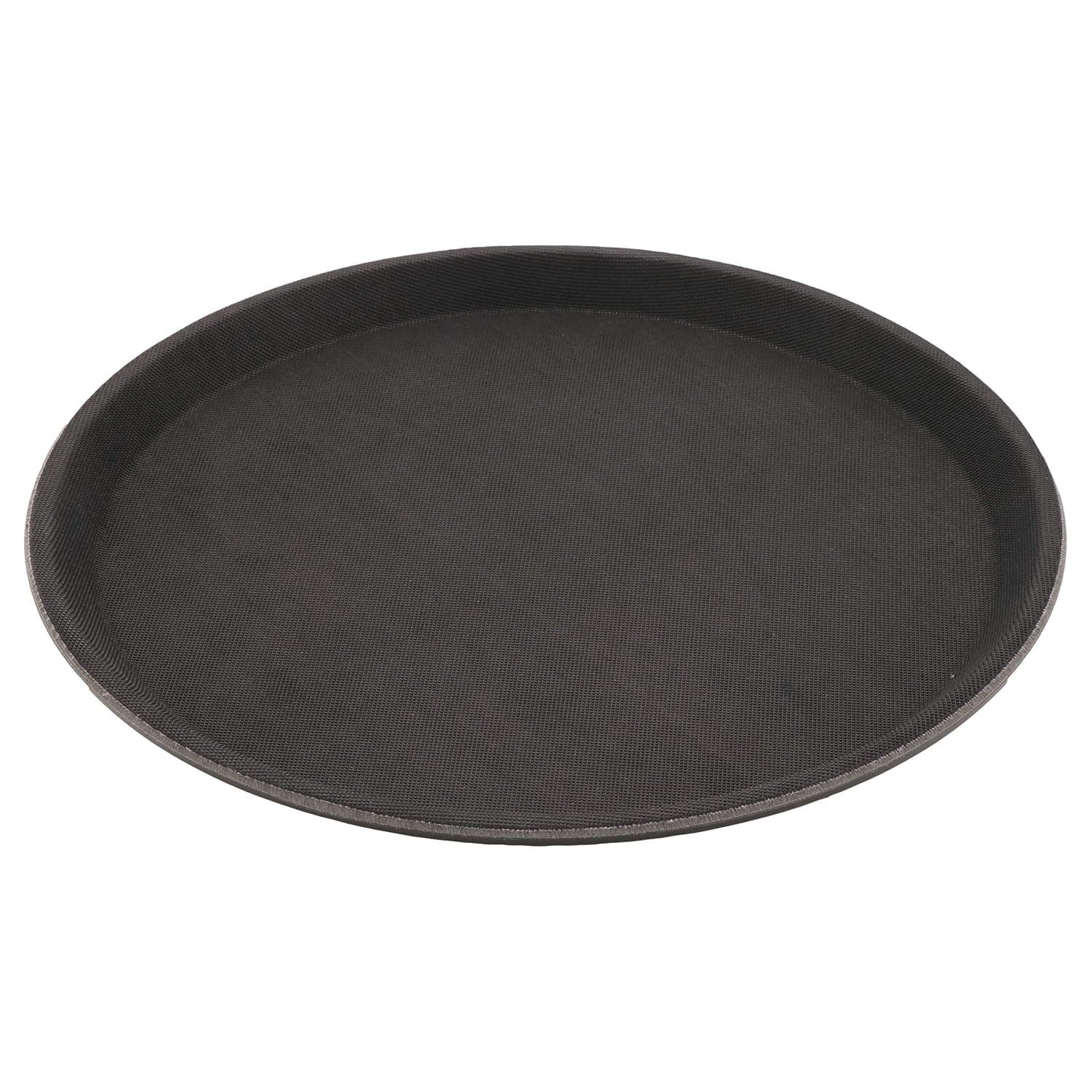 G.E.T. NS-1100-BK BPA-Free Non-Slip Plastic Round Serving Tray, 11", Black