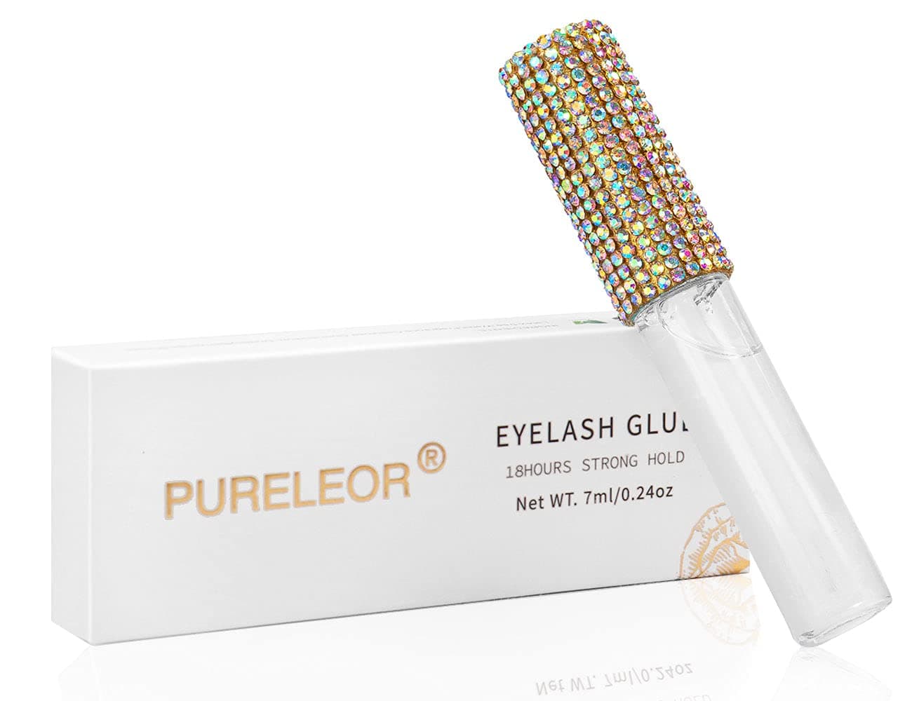 Strong Eyelash Glue Latex Free Lash Glue for Sensitive Eyes Waterproof Lash Adhesive for Strip Lashes, Clear 7ml 0.24oz