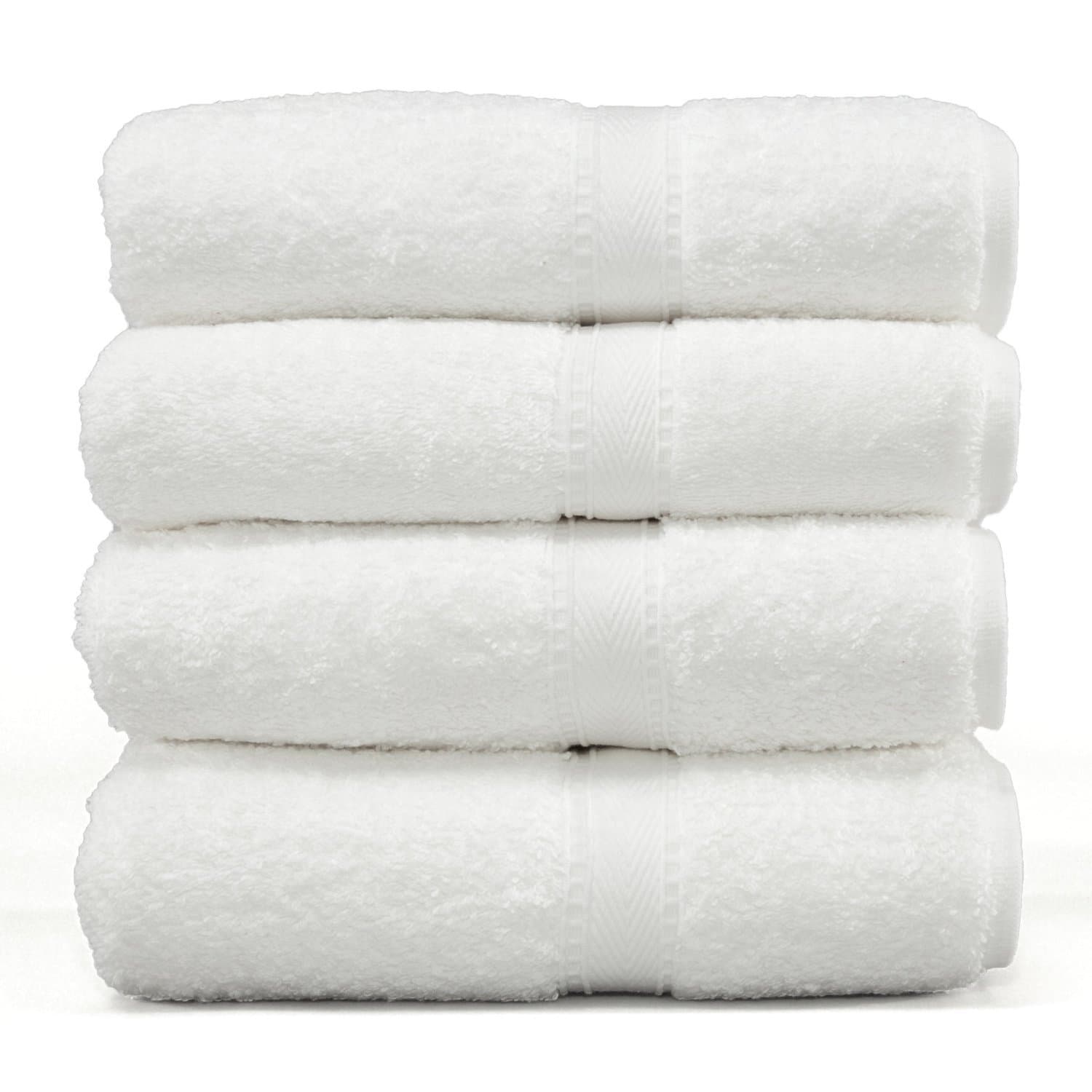 Elaine Karen 100% Soft White Cotton Terry Face Towels Washcloth Set, 4pc